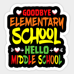 GOODBYE ELEMENTARY SCHOOL COLORED HEART Sticker